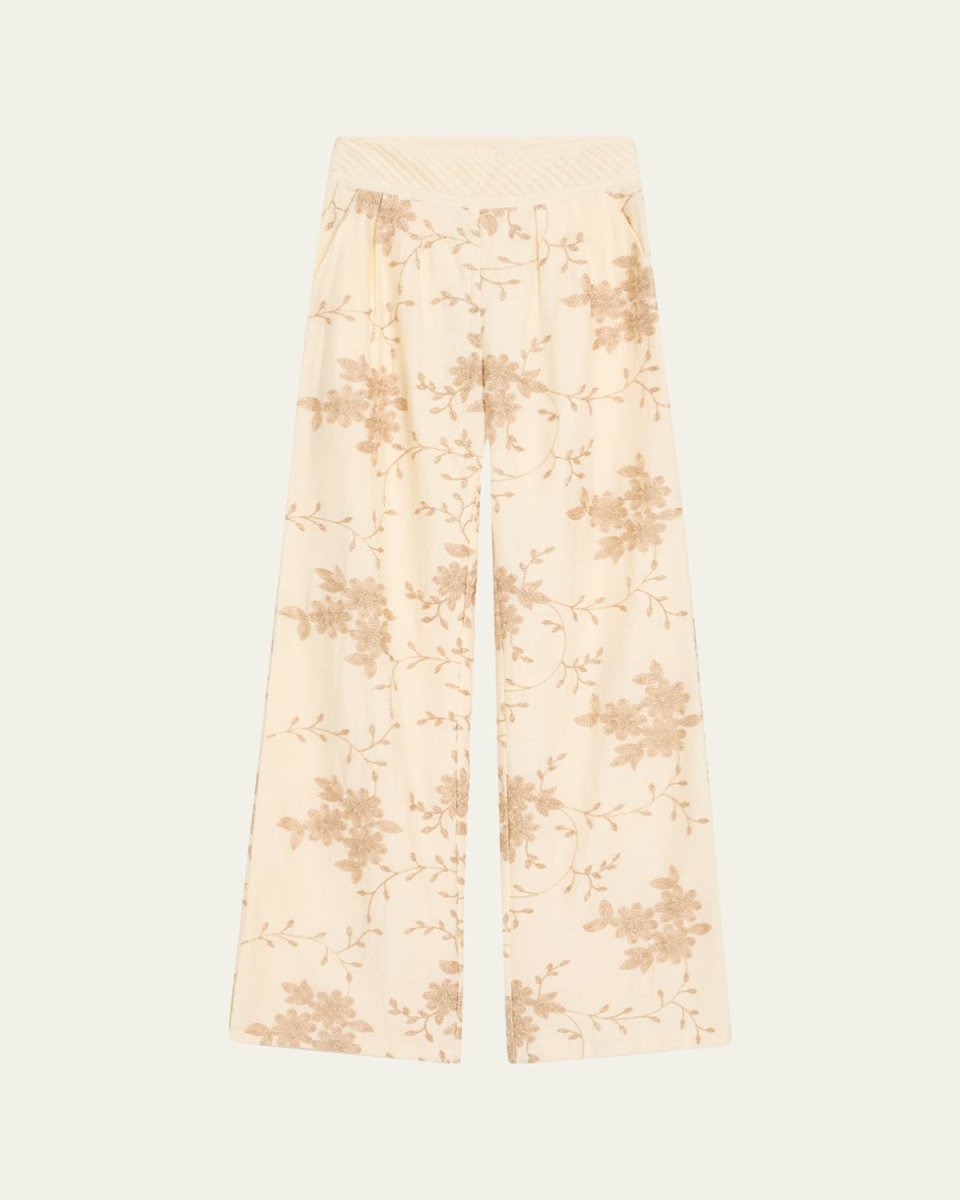 Heidi Beaded Wide-Leg Pants